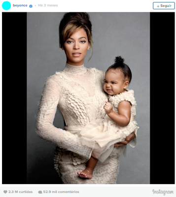5º lugar: Beyoncé,  mais de 2,3 milhões de curtidas