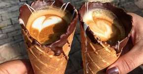 A nova moda, agora, é: café na casquinha de sorvete