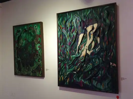 Telas da exposição Âmago de Enivo - Foto: Naíla Almeida