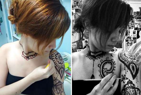 A artista leva de quatro a nove horas para finalizar cada um dos desenhos (Imagem: Divulgação)