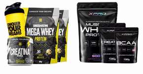 Whey e creatina com descontão: suplementos estão com até 66% OFF