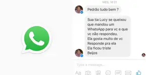 Ele demorou 24 minutos para responder o Whats da tia e se deu mal