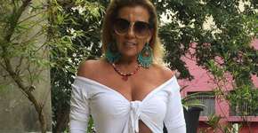 Rita Cadillac mostra boa forma após tratamento de R$ 100 mil