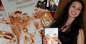 Marcela Godoy autógrafa o livro Liah e o Relógio