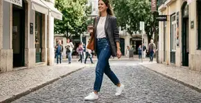 Esqueça o marrom, a cor dos tênis deste ano está dominando o jeans