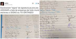Confusão em lista de presença na faculdade viraliza na internet