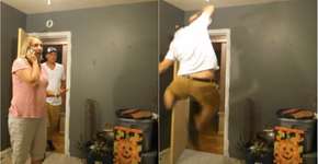 Após descobrir que será avô, homem dá pulo de alegria