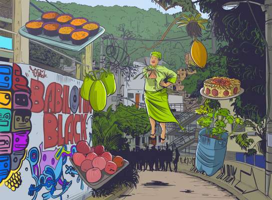 Arte do projeto Favela Orgânica- Rio de Janeiro