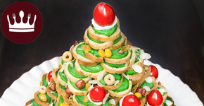 Árvore de Natal comestível com apenas 2 ingredientes: torradas + patê