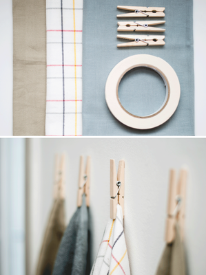 Transforme prendedores de roupa em belos suportes para pendurar toalhas - Imagem: Pien Neve