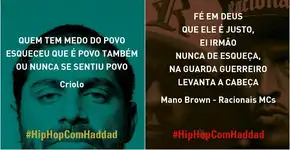 Artistas do hip hop divulgam manifestos em apoio a Haddad