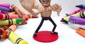 Artista cria bonecos de personalidades com amendoim