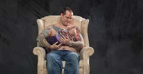 Pais ‘amamentam’ filhos em campanha de apoio às mulheres