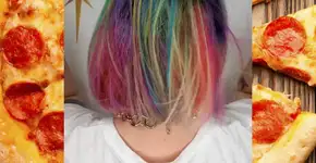 Estes cabelos coloridos escondem um undercut de pizza