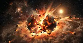 Astrônomos detectaram, pela primeira vez e em tempo real, uma colisão violenta entre dois planetas jovens localizados a 11.000 anos-luz de distância