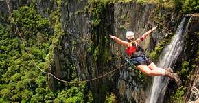 ‘Pêndulo humano’ é atração radical na Serra Catarinense