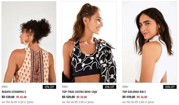 Peças da Farm em promoção