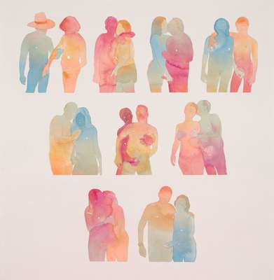 As ilustrações são inspiradas em imagens de sites pornôs (Divulgação/Dan Gluibizzi)