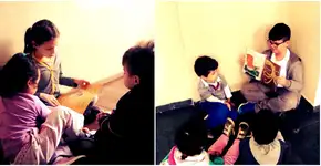 Criança lendo para criança: uma boa forma de estimular a leitura