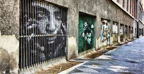 Dos muros para as grades, o graffiti que só pode ser visto de determinado ângulo