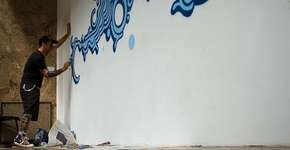 Zezão grafita entrada do Edifício Ruth Cardoso