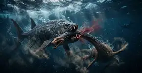 Eles encontraram um dente gigante cravado no pescoço de um plesiossauro, e o “culpado” não era um réptil marinho, mas um enorme peixe predador