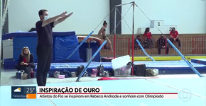 Repórter da Globo se arrisca na ginástica e dá saltos ao vivo