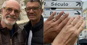 Marcos Caruso está numa viagem romântica em Portugal com o namorado