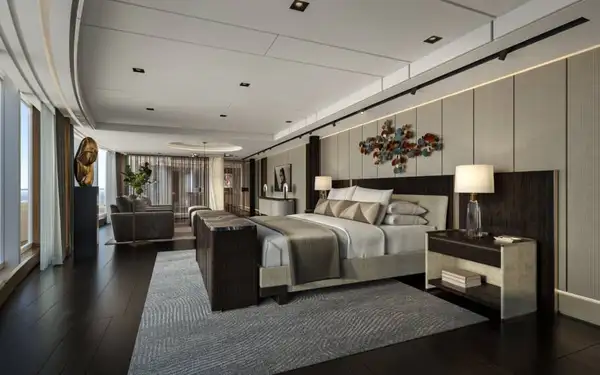 Interior de uma das cabines do Seven Seas Prestige
