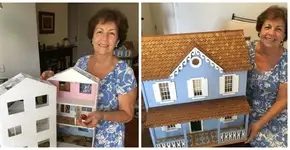 Dona Alice constrói casinhas de papelão para presentear crianças