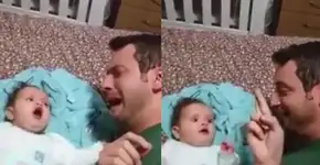 Pai acalma bebê usando língua de sinais; veja o vídeo