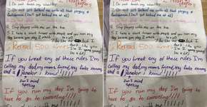 Menina de 10 anos lacra com carta à colega sobre abuso e limites