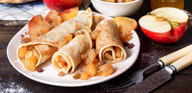 Crepe de aveia e maçã delicioso