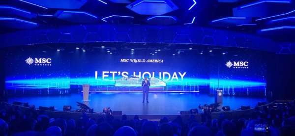 Cerimônia de inauguração do do navio MSC World America 