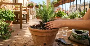 Na Itália, para o alecrim durar anos: O truque não é a rega, mas nunca plantar em vasos que não tenham pedras