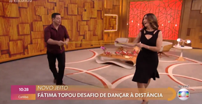 Fátima Bernardes ensina dançar a dois ‘à distância’ e vira meme na web