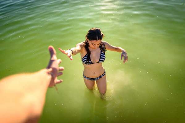 Michely Cantagallo  nas águas termais de Viterbo