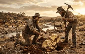 Featured large news: A pepita de ouro do tamanho de um homem que enriqueceu dois mineiros em 1869