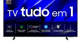 Ultrafina e com tela imersiva, Smart TV 75” Crystal da Samsung sai por menos da metade do preço