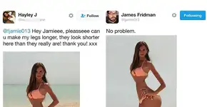 Jovem faz edição hilária das fotos enviadas por seus clientes