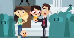 Após invadirem entrevista do pai, crianças viram desenho animado