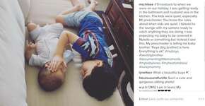 Mãe flagra momento único do filho protegendo o irmão com câncer