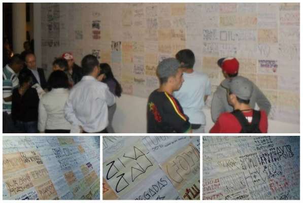 Os pixadores participam da Bienal de Arte de São Paulo de 2010, como convidados. (crédito: acervo pessoal Djan)