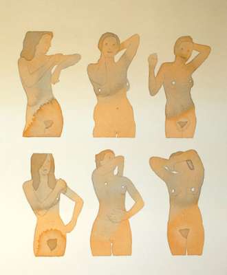 As ilustrações são inspiradas em imagens de sites pornôs (Divulgação/Dan Gluibizzi)