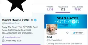 David Bowie seguiu Deus no Twitter antes de morrer