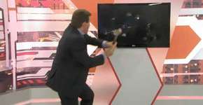 Apresentador do ‘Cidade Alerta’ destrói cenário após falhas