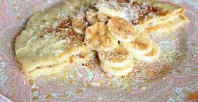 Panqueca de banana com tapioca pronta num piscar de olhos