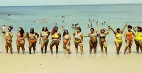 Na praia, mulheres se juntam em ato ‘Vai Ter Gorda’