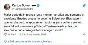 Mais um erro de português de Carlos Bolsonaro vira piada na web