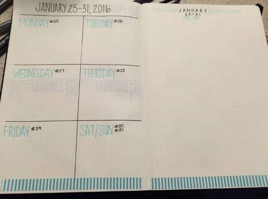 Há quem prefira colocar os dias de um lado e os afazeres, de outro, por exemplo